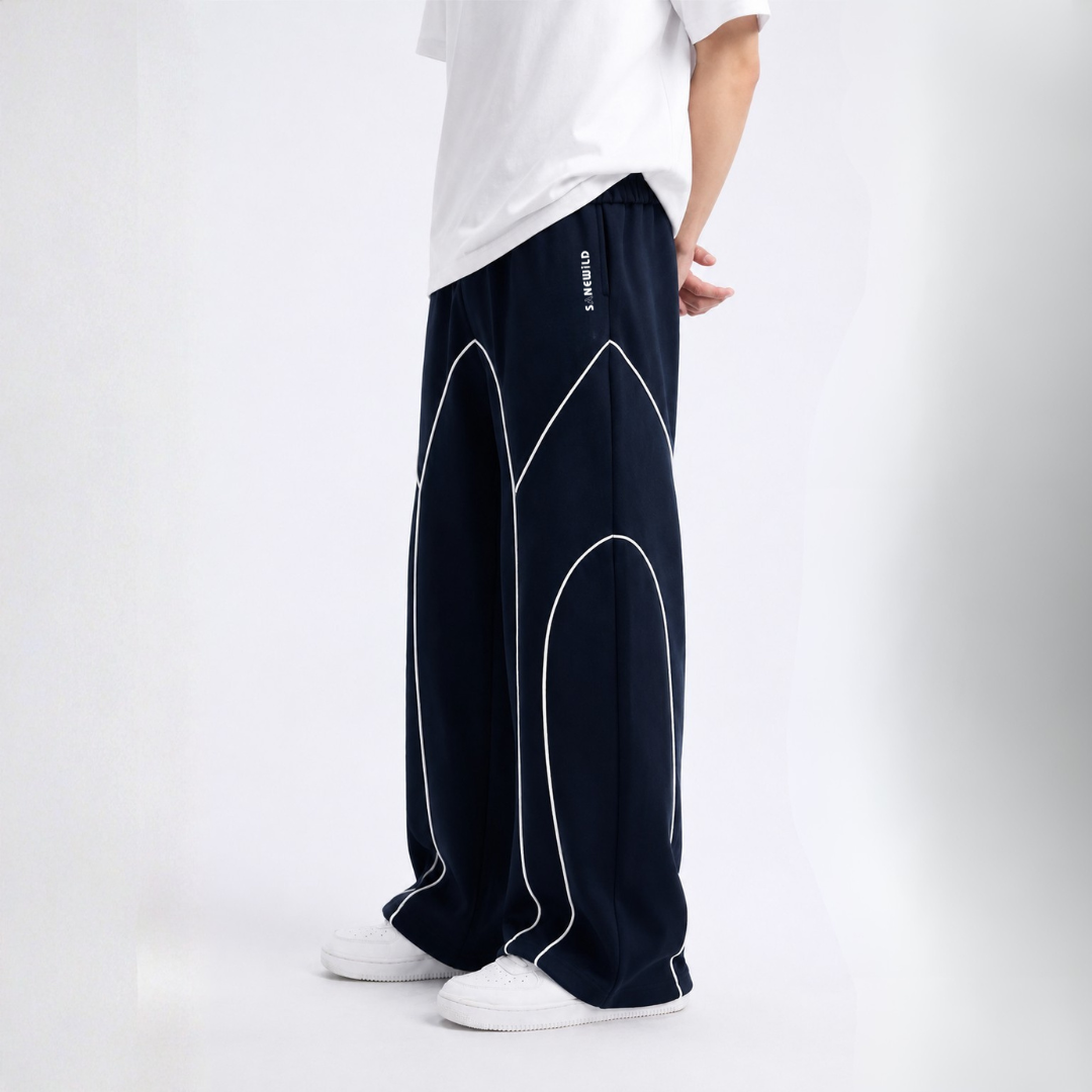 Sanewild TRACE Contrast-Line Relaxed Joggers (Blue)