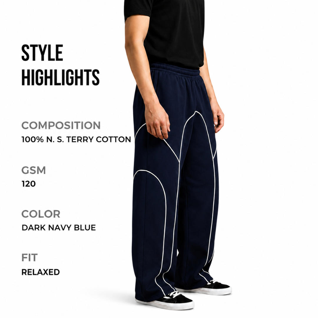 Sanewild TRACE Contrast-Line Relaxed Joggers (Blue)