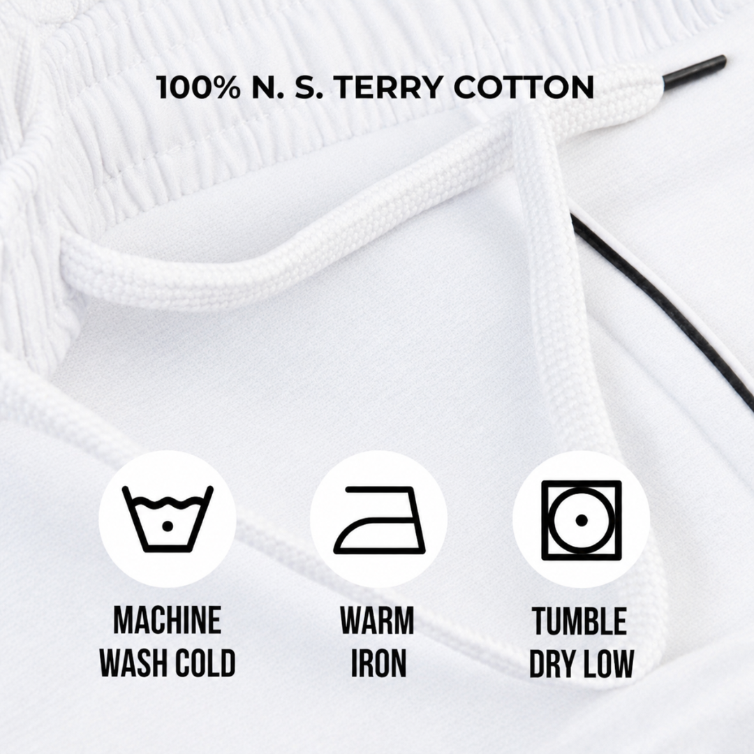 Sanewild TRACE Contrast-Line Relaxed Joggers (White)